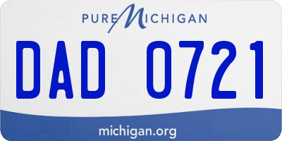 MI license plate DAD0721
