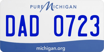 MI license plate DAD0723