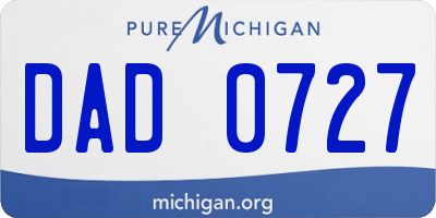 MI license plate DAD0727