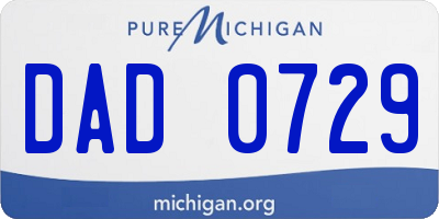 MI license plate DAD0729