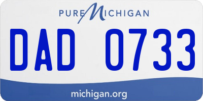 MI license plate DAD0733