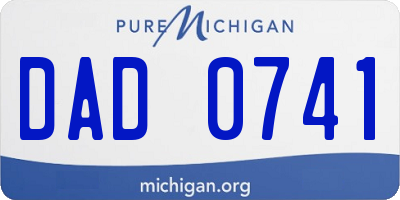 MI license plate DAD0741
