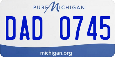 MI license plate DAD0745