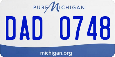 MI license plate DAD0748