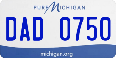 MI license plate DAD0750