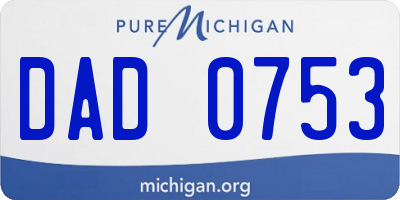 MI license plate DAD0753