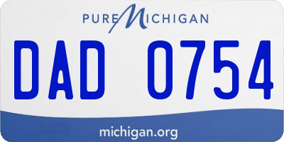 MI license plate DAD0754