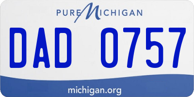 MI license plate DAD0757