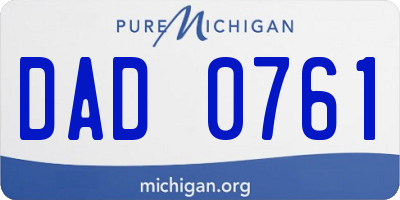MI license plate DAD0761