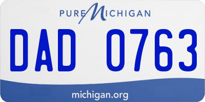 MI license plate DAD0763