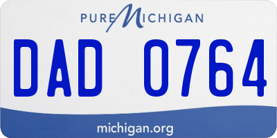 MI license plate DAD0764