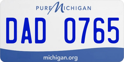 MI license plate DAD0765