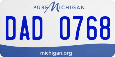 MI license plate DAD0768