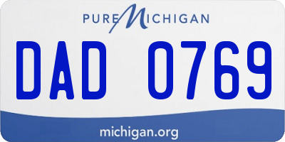 MI license plate DAD0769