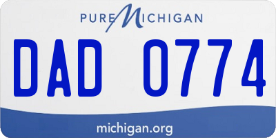 MI license plate DAD0774