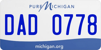 MI license plate DAD0778