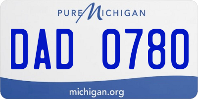 MI license plate DAD0780