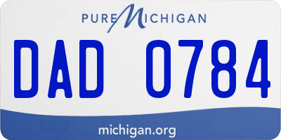 MI license plate DAD0784