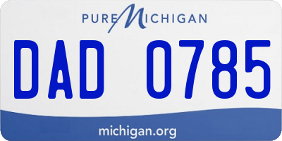 MI license plate DAD0785