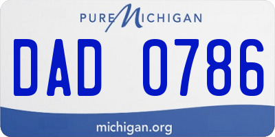 MI license plate DAD0786