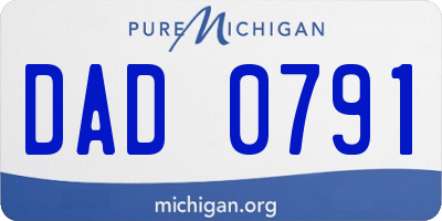 MI license plate DAD0791