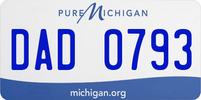 MI license plate DAD0793