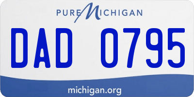 MI license plate DAD0795