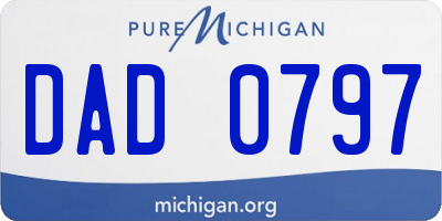 MI license plate DAD0797