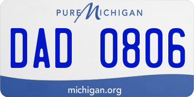 MI license plate DAD0806
