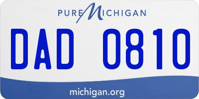 MI license plate DAD0810