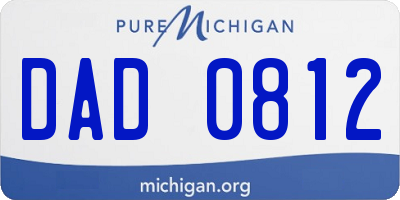 MI license plate DAD0812
