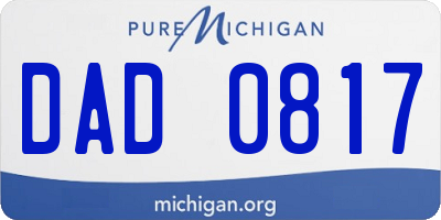 MI license plate DAD0817