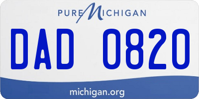 MI license plate DAD0820