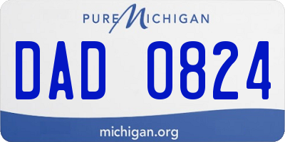 MI license plate DAD0824