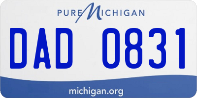 MI license plate DAD0831