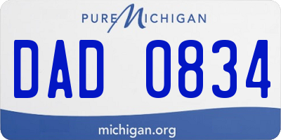 MI license plate DAD0834