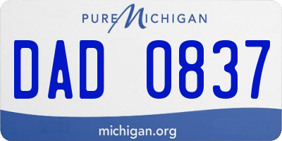 MI license plate DAD0837