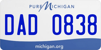 MI license plate DAD0838