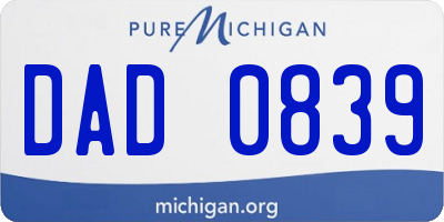 MI license plate DAD0839