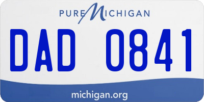 MI license plate DAD0841
