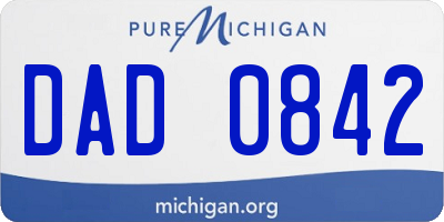 MI license plate DAD0842