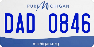MI license plate DAD0846