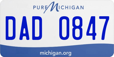 MI license plate DAD0847
