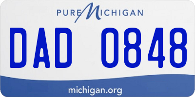MI license plate DAD0848