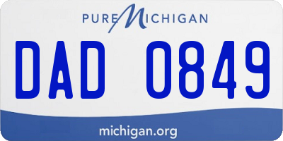 MI license plate DAD0849