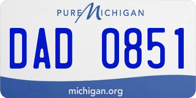 MI license plate DAD0851