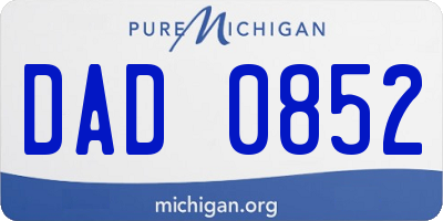 MI license plate DAD0852