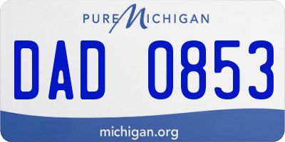 MI license plate DAD0853