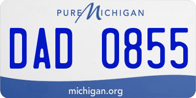 MI license plate DAD0855