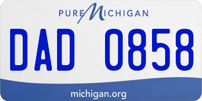 MI license plate DAD0858